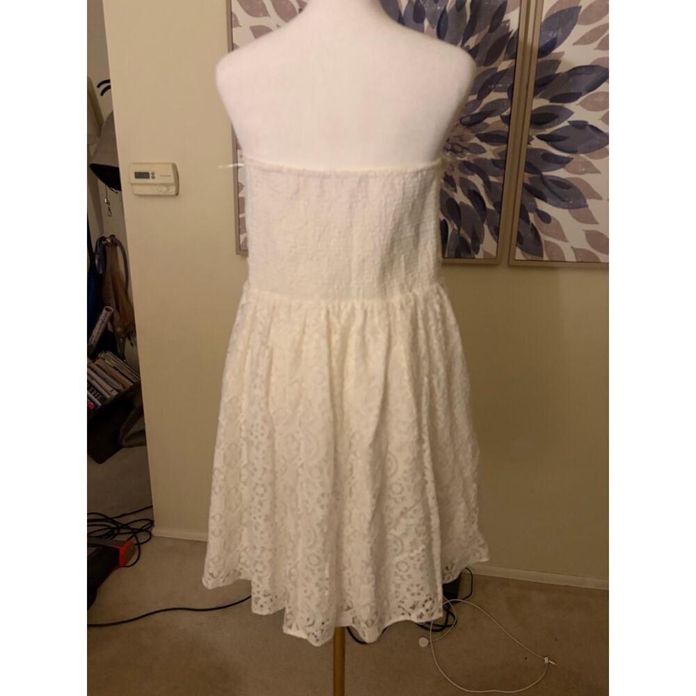 LILLY PULITZER Brett Strapless Lace Dress White Size L Wedding Bridal Pockets - Picture 5 of 14
